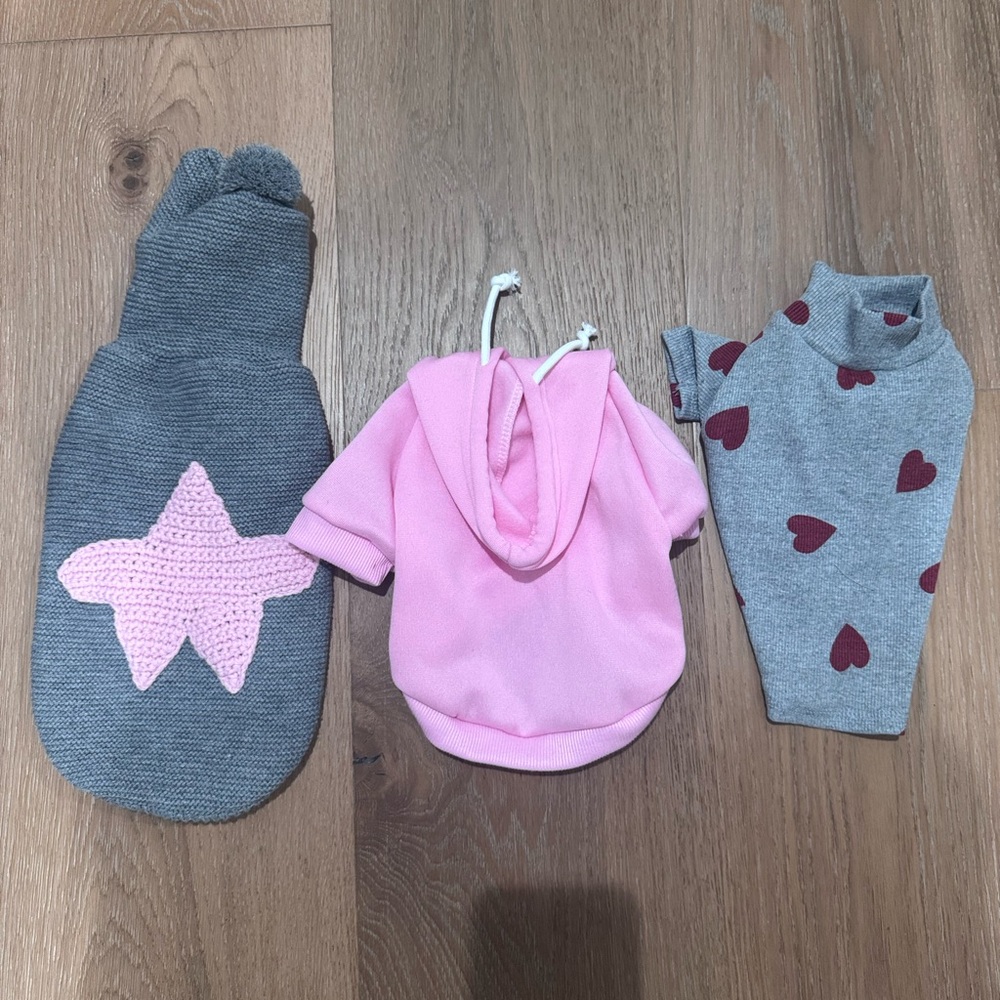 Pet Sweater, Hoodie, and Shirt.